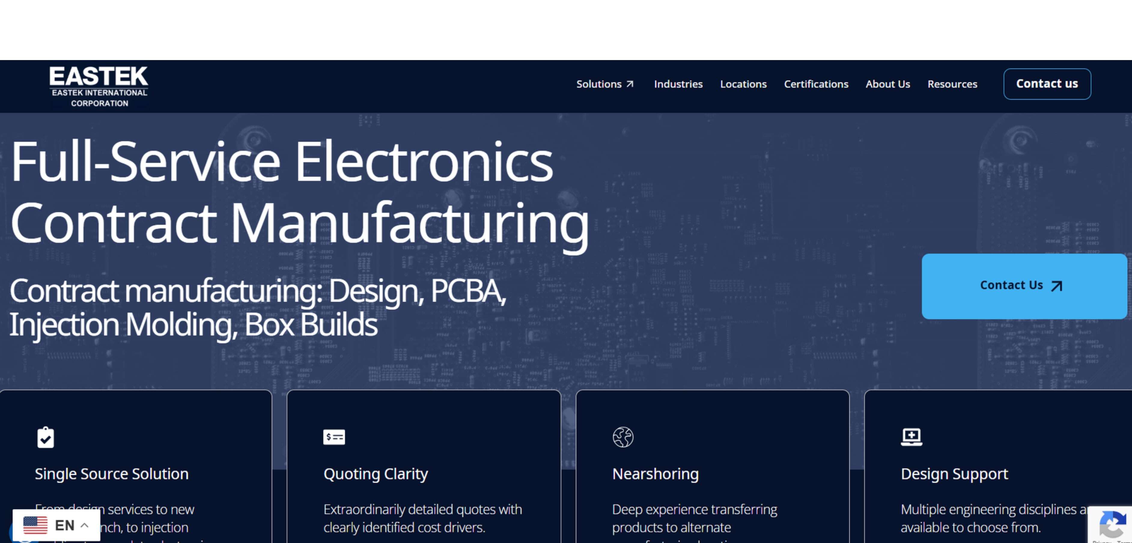 Eastek Website after