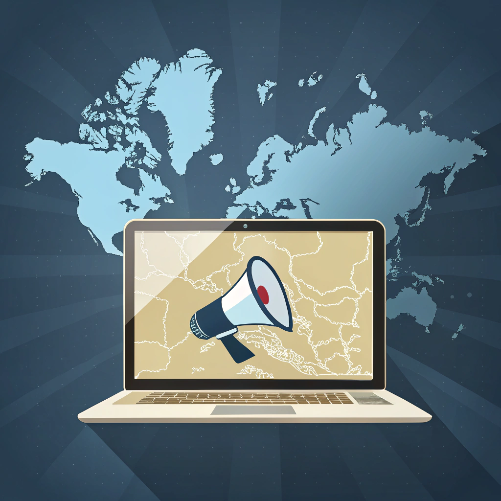 vector-image-of-laptop-with-loudspeaker-icon-on-th